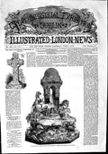 Original Old Antique Print 1853 Silver Group Fountain Temple Horses Exhibition