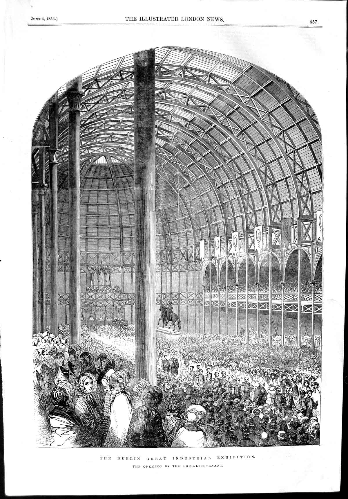 Antique Print *3174 1853 Dublin Great Industrial Exhibition Lord-Lieutenant