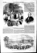 Original Old Antique Print 1853 Portland-Street Suspension Bridge Glasgow Key