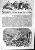Original Old Antique Print 1853 Entertainment Commodore Vanderbildt Southampton