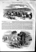 Original Old Antique Print 1853 Camp Cobham Highlanders Siers Rifle Brig 19th