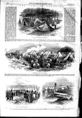Original Old Antique Print 1853 War Camp Chobham Highlanders Sier 19th