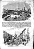 Original Old Antique Print 1853 Grand Centennial Fete Berne Reception Pavillion