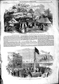 Old Antique Print 1853 Wellington Pier Yarmouth Harlesden House Gardens 19th
