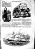 Old Antique Print 1853 Sovereign Seas American Ship Arthur Napoleon James 19th