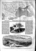 Original Old Antique Print 1853 Map Turkey Russia Pruth Mavia Fortress A 19th