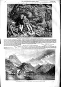 Old Antique Print 1853 View Loggio Lake Lugano Mountains Boat Lost People 19th