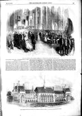 Old Antique Print 1853 Lord Mayor Mansion House Travellers School Pinner 19th