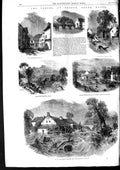 Original Old Antique Print 1853 Floods Brecon Wales Honddu Cwmanwd Us Victorian