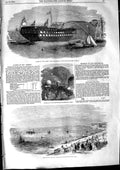 Old Antique Print 1853 Cressy Ship Chatham Dardanelles Brighton Regatta 19th