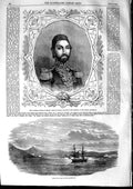 Original Old Antique Print 1853 Castle Forts Dardanelles Ship Abdu'L Medjid 19th
