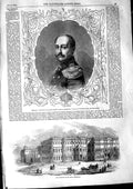Original Old Antique Print 1853 Emperor Nicholas Russia Palace St. Petersburg
