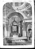 Original Old Antique Print 1853 Church Invalides Paris France Architecture 19th