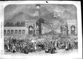 Old Antique Print 1853 Fete Emperor Balloon Ascent Champs Elysees France 19th
