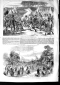 Original Old Antique Print 1853 Camp Chobam Vinters Whatman Lee Maidstone Siers
