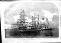 Old Antique Print 1853 Ships Terrible Valorous Wellington Fairy Encounter 19th