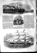 Old Antique Print 1853 Ship Gauntlet Admiralty Petersburg Arderley School 19th