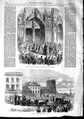 Original Old Antique Print 1853 Wedding Duke Brabant Cathedral Brussels Gudule