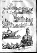 Old Antique Print 1853 Procession Brussels Marriage Duke Brabant Austria 19th
