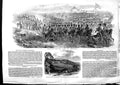 Original Old Antique Print 1853 Camp Siers Chobham Daylesford House Hastings