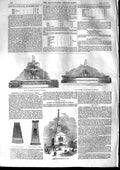 Original Old Antique Print 1853 Fountain Venus Osborne Haddington Steeple 19th
