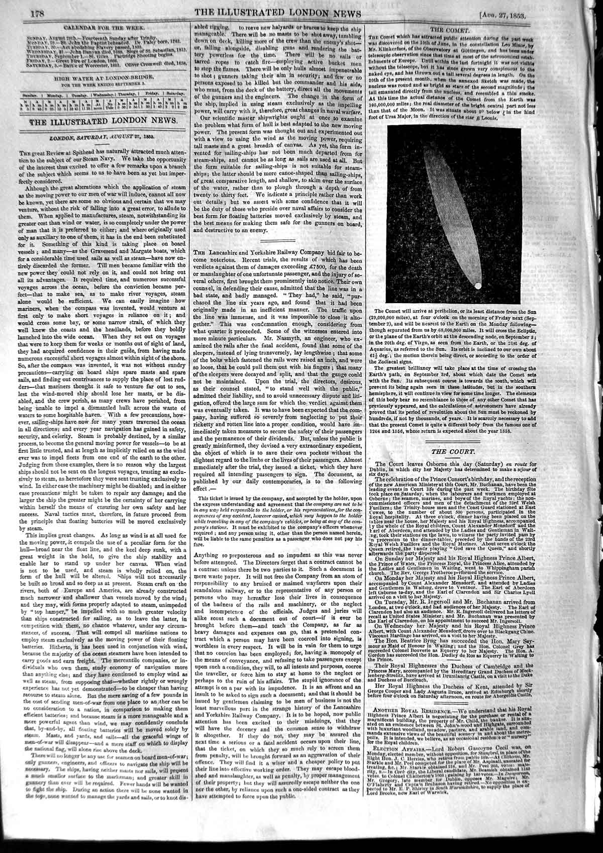 Original Old Antique Print 1853 Comet Klinkerfues Observatory Astronomy 19th