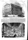 Original Old Antique Print 1853 George'S Bradford Festival Peto Warner Norwich