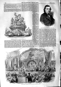 Original Old Antique Print 1853 Soule Dinner Edwards Riding School Halifax 19th