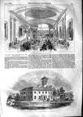 Original Old Antique Print 1853 Cutlers Feast Sheffield Dargan Villa Mount 19th