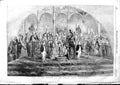 Original Old Antique Print 1853 Majesty Queen Dublin Great Exhibition Victorian