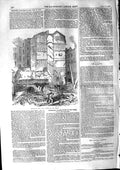 Old Antique Print 1853 Remains Fallen House Strand London Ruins Building 19th