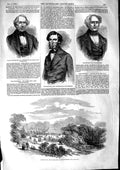 Original Old Antique Print 1853 Horticulture Fete Bishop Auckland Hopkins Frost