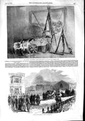 Original Old Antique Print 1853 Funeral Charles Napier Oaklands Purbroo 19th