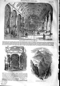 Original Old Antique Print 1853 Greek Church Balukli Constantinople Balkan Pass