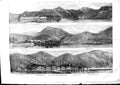 Original Old Antique Print 1853 Dardanelles Najara Burnu Chanak Teket Pacha Bay