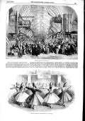 Original Old Antique Print 1853 Drug Bazaar Constantinople Dancing De Victorian