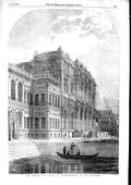 Original Old Antique Print 1853 Sultan'S New Palace Dolmabaghdsche Bosphorus