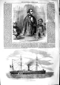 Original Old Antique Print 1853 Gen Age American Ship Gladstone Chancellor 19th