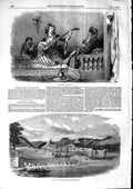 Original Old Antique Print 1853 Turkish Pacha Wife Asiatic Side Boats Bosphorus