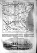 Old Antique Print 1853 Map Seat War Danube Caiques Sultan Constantinople 19th