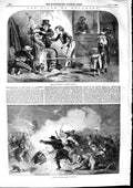 Original Old Antique Print 1853 Fifth November Custom Brighton Bonfire Guy 19th