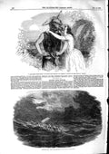 Old Antique Print 1853 Sadlers Theatre Steam Ship Argo Cyclone Desolation 19th