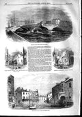 Old Antique Print 1853 Patrick'S Bridge Cork Ireland Mallow River Boats 19th