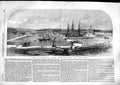 Original Old Antique Print 1853 Her Majesty Queen Steam-Yard Keyham Ships War