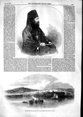 Old Antique Print 1853 Greek Church Gallipoli Station Ottoman Fleets Boat 19th