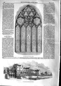 Original Old Antique Print 1853 Wordsworth Memorial Window Seckford Hospital