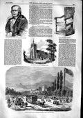 Old Antique Print 1853 Sherriff Wire Church Mary Thundridge Railway Paris 19th
