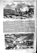 Original Old Antique Print 1853 View Exmoor Ram Pony Horses Mountains Animals