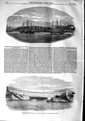 Old Antique Print 1853 View City John'S Suspension Bridge River Waterfall 19th