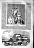 Old Antique Print 1853 Greek Church Virgin Child Church George Bucharest 19th